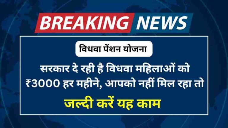 विधवा महिलाओं को ₹3000 हर महीने